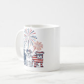 Mug Conception vectorielle vintage de feux d'artifice (Devant gauche)