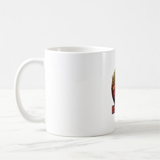 Mug Conception vectorielle vintage loup hurlant joyeux (Gauche)