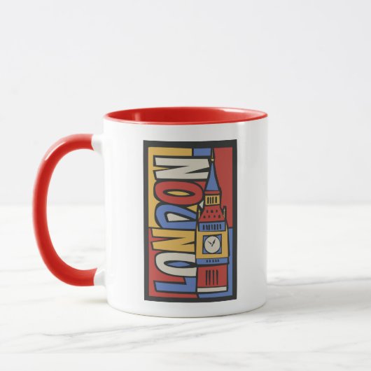 Mug Conception vibrante de Londres, Angleterre | (Gauche)