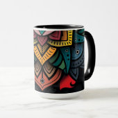 Mug Conception vibrante de mandala (Devant droit)