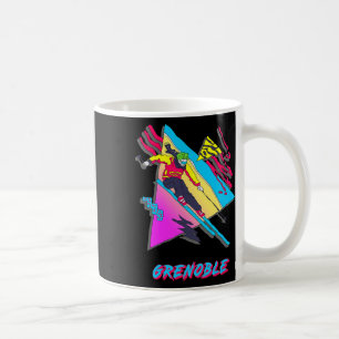 Mug Conception vibrante de ski avec texte Grenoble Ski