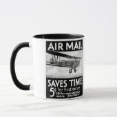 Mug Conception vintage d'affiche de la poste aérienne (Gauche)