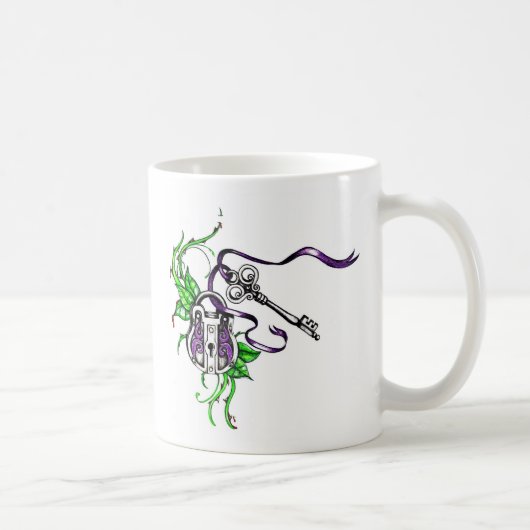 Mug Conception vintage de clé et verrou violet (Droite)