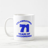 Mug conceptions d'anniversaire de 71 années (Gauche)