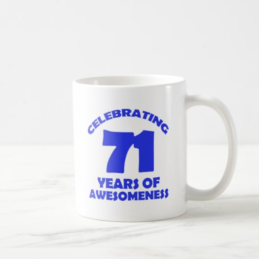 Mug conceptions d'anniversaire de 71 années (Droite)