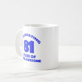 Mug conceptions d'anniversaire de 81 années (Devant gauche)