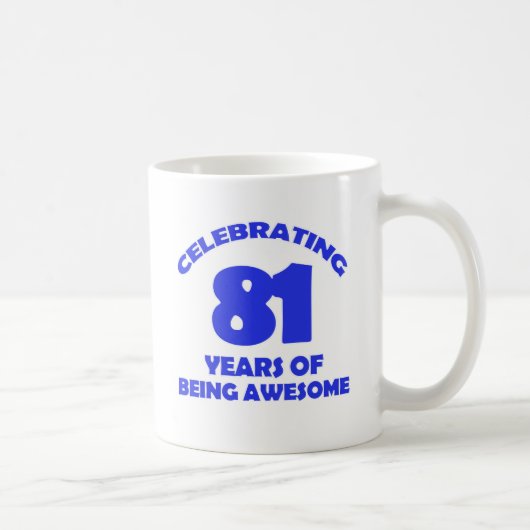 Mug conceptions d'anniversaire de 81 années (Droite)