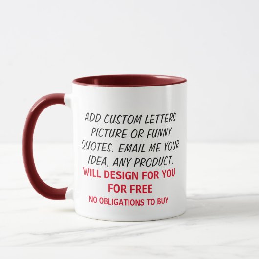 Mug Concevez en fonction du client pour libre, (Gauche)
