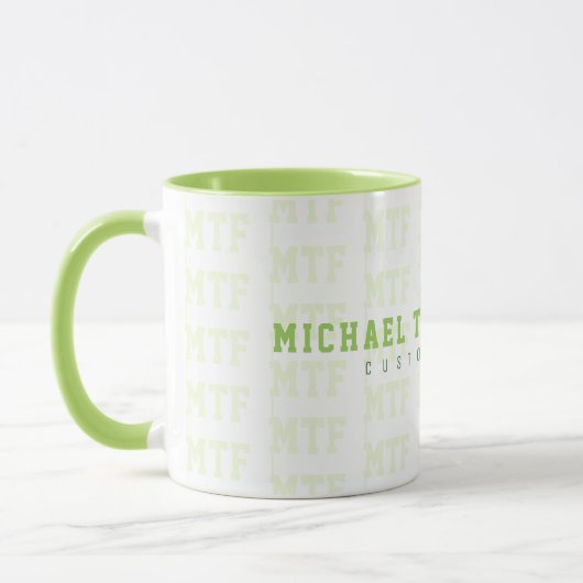 Mug Concevoir un monogramme, nom + initiales, chaux (Gauche)