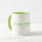 Mug Concevoir un monogramme, nom + initiales, chaux (Devant gauche)