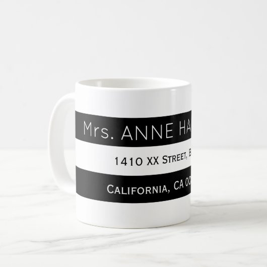 Mug Concevoir une bande noire et blanche (Devant gauche)