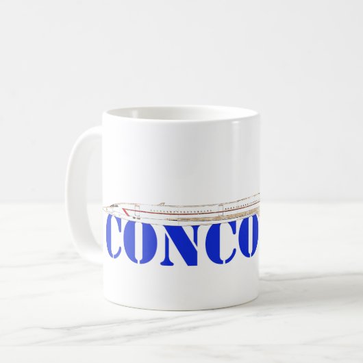 Mug Concorde Jet with Bold Blue Text (Devant gauche)