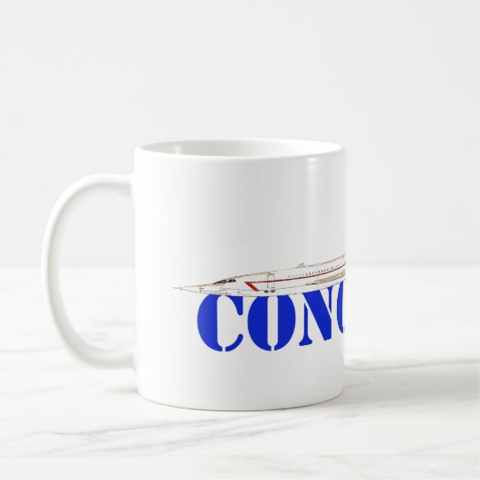 Mug Concorde Jet with Bold Blue Text (Gauche)