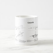 Mug Concorde - Plan de dessin du plan d'avion BD (Centre)