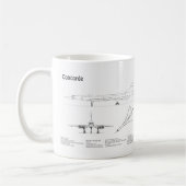 Mug Concorde - Plan de dessin du plan d'avion BD (Gauche)