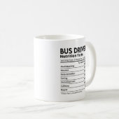 Mug Conducteur de bus Cadeau nutritionnel Étiquette (Devant droit)