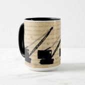 Mug Conducteur de grue Grue Antique Vintage Crawler (Devant gauche)