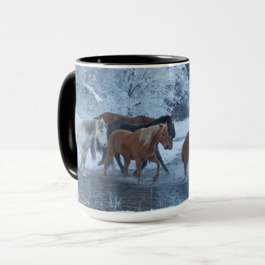 Mug Conduite de chevaux en hiver (Devant gauche)