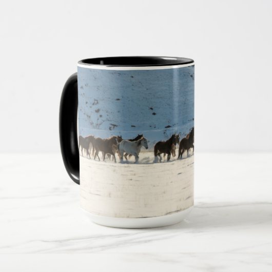 Mug Conduite de chevaux en hiver au Hideout Ranch (Devant gauche)