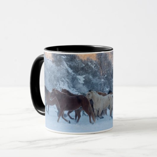 Mug Conduite de chevaux en hiver au Hideout Ranch (Devant gauche)