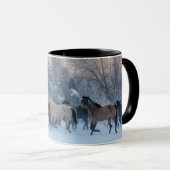 Mug Conduite de chevaux en hiver au Hideout Ranch (Devant droit)