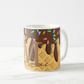 Mug Cône De Crème De Glace Au Chocolat Frosting & Spri (Devant droit)