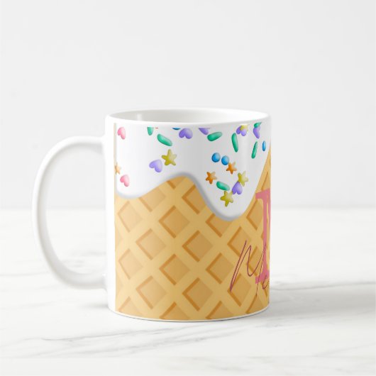 Mug Cône De Crème De Glace Avec Vanille Frosting & Spr (Gauche)