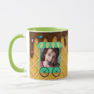 Mug Cône de gaufre de glace personnalisé avec photo