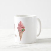 Mug Cône de glace à la fraise (Devant droit)