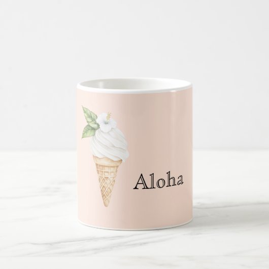 Mug Cône de glace à la vanille Aloha Fleur d'Hibiscus (Centre)
