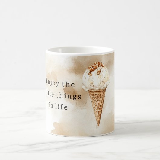 Mug Cône de glace à la vanille de plage (Centre)