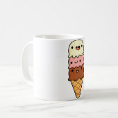 Mug Cône de glace à trois boules Kawaii (Devant gauche)