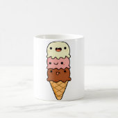 Mug Cône de glace à trois boules Kawaii (Centre)