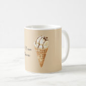 Mug Cône de glace au grain de café (Devant droit)