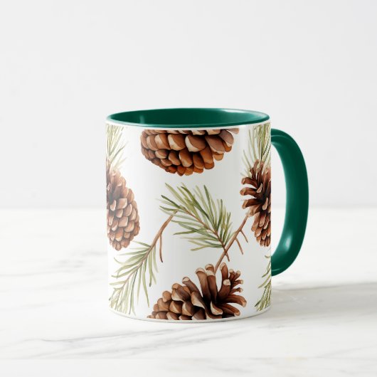 Mug Cône de pin (Devant droit)
