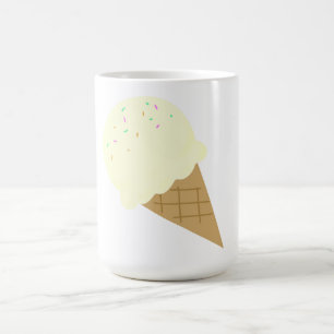Mug Cône Gaufre avec une Boule de Glace à la Vanille