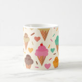 Mug Cônes de crème glacée mignonne avec Coeurs (Centre)