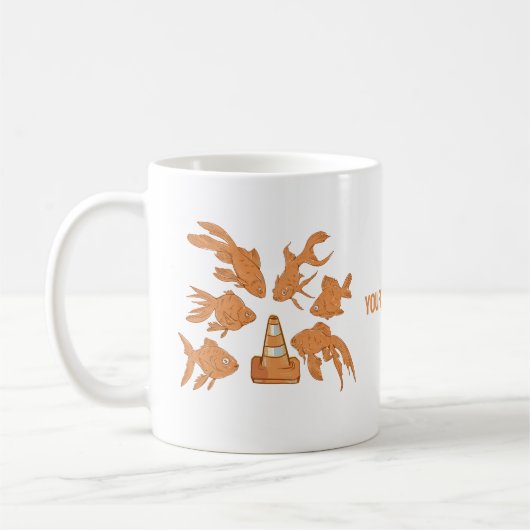 Mug Cônes de la route et poisson rouge orange (Gauche)