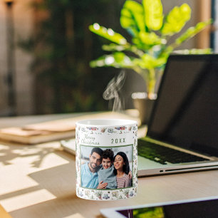 Mug Cones de Noël pin photo famille motif vintage