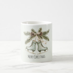 Mug Cônes de pin de Noël Patins à glace