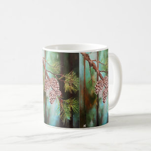 Mug Cônes de pin par une journée d'hiver par Alfred Fo