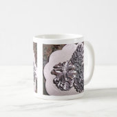 Mug Cônes de pin peints par argent (Devant droit)