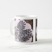Mug Cônes de pin peints par argent (Devant gauche)