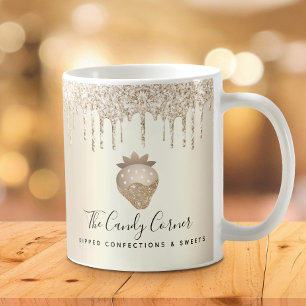 Mug Confection de fraise trempée dans l'or avec goutte