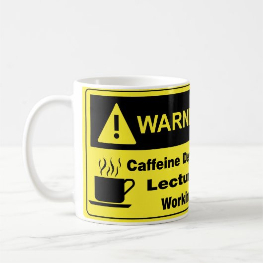 Mug Conférencier d'avertissement de caféine (Gauche)