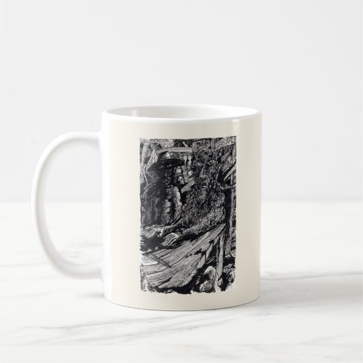 Mug "Confess !", dessin à l'encre d'Inde (Gauche)