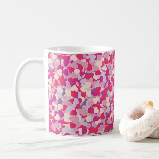 Mug Confetti Coeur multicolore2 (Avec donut)