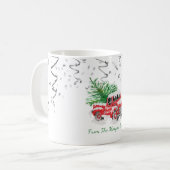 Mug Confetti d'argent, neige de canard rouge de Noël (Devant gauche)