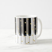 Mug confetti de feuille d'or piano (Devant droit)