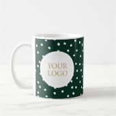 Mug Confetti de vacances vert Simple Logo d'entreprise (Gauche)